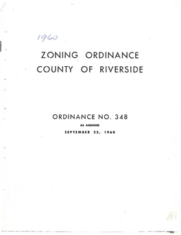 Zoning Ordinance County of Riverside