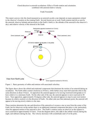 Chord Direction in Asteroid Occultations: Effect of Earth Rotation and Orientation Combined with Asteroid Relative Velocity