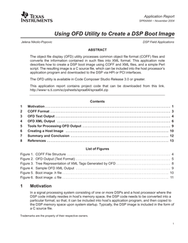Using OFD Utility to Create a DSP Boot Image