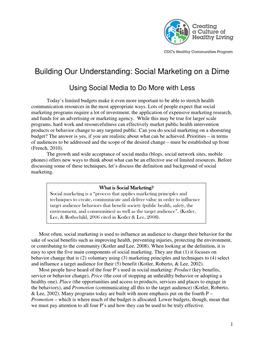 Building Our Understanding: Social Marketing on a Dime