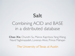 Combining ACID and BASE! in a Distributed Database