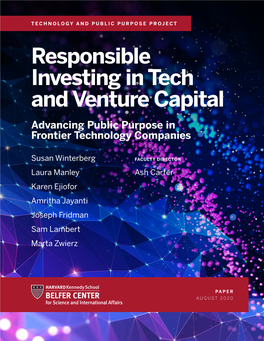 Responsible Investing in Tech and Venture Capital [PDF]
