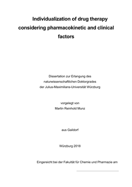 Individualization of Drug Therapy Considering Pharmacokinetic and Clinical Factors