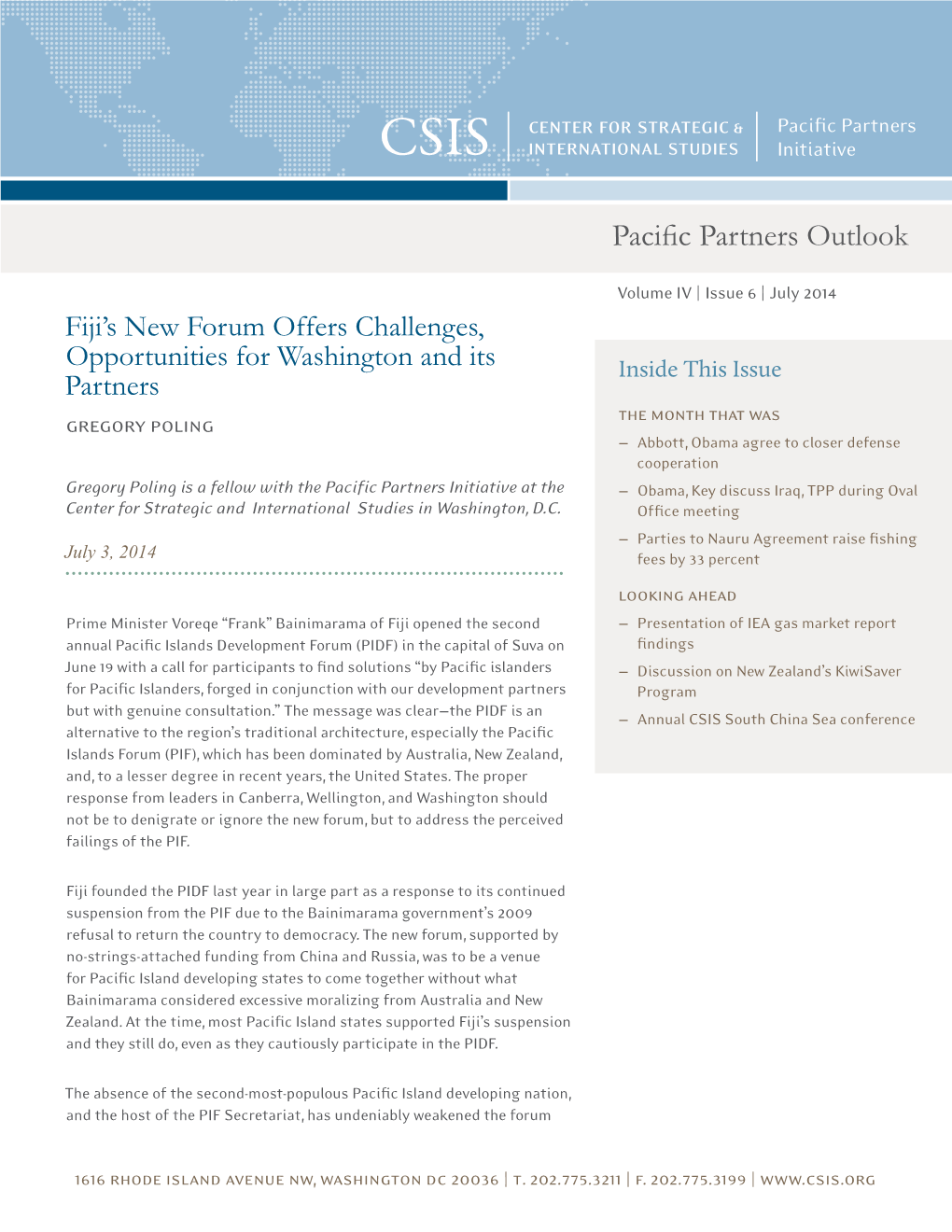 Pacific Partners Outlook