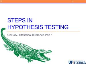 Steps in Hypothesis Testing