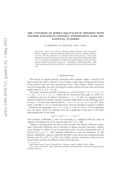 Arxiv:1901.07917V2 [Math.CA] 1 May 2021 Plctos[,3 ,6 ,8 10]