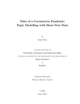 Tales of a Coronavirus Pandemic: Topic Modelling with Short-Text Data
