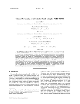 Climate Downscaling Over Nordeste, Brazil, Using the NCEP RSM97