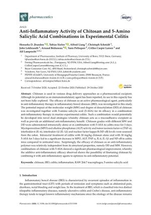 Anti-Inflammatory Activity of Chitosan and 5-Amino Salicylic Acid