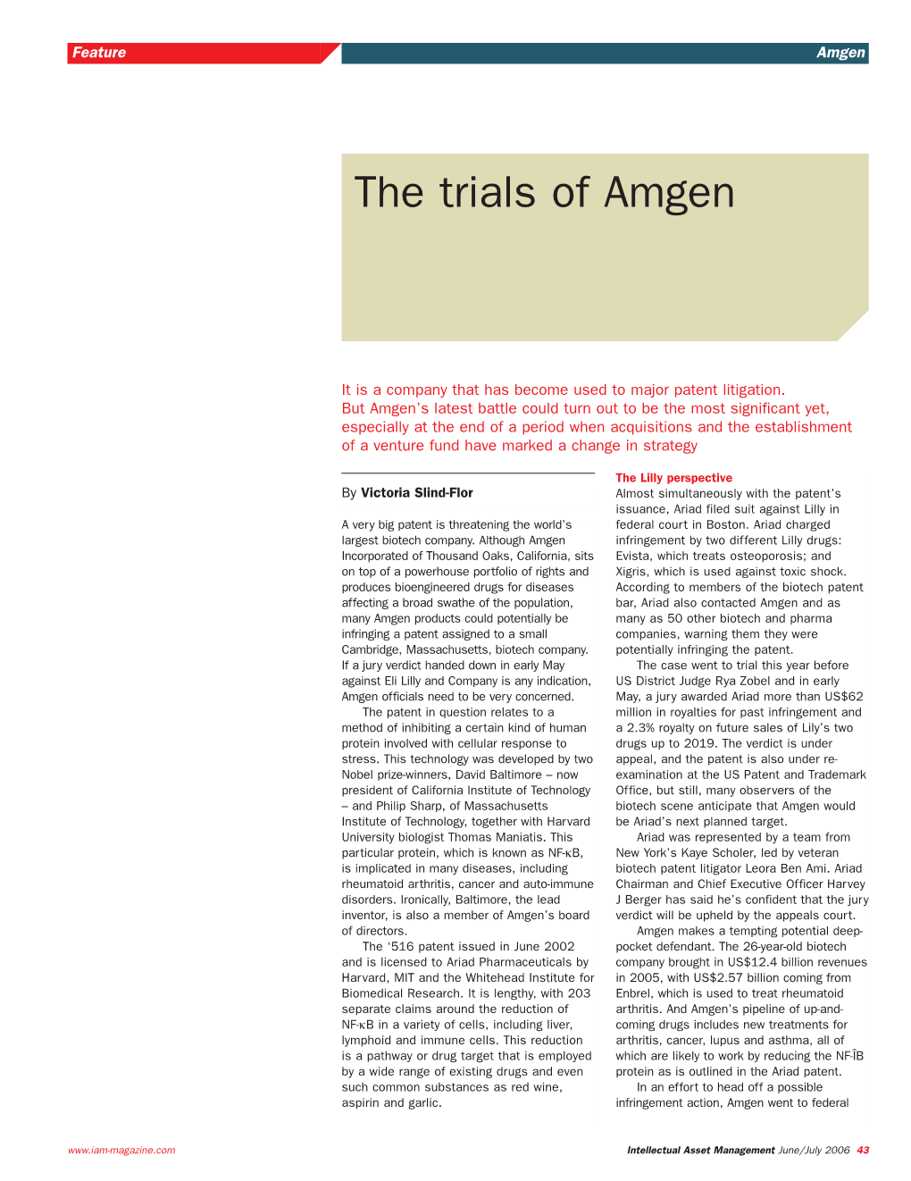 The Trials of Amgen