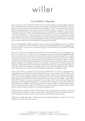 Lynn Chadwick - Biography