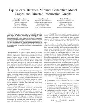 Equivalence Between Minimal Generative Model Graphs and Directed Information Graphs