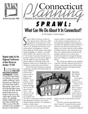 SPRAWL: What Can We Do About It in Connecticut? by Christopher J