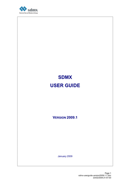 Sdmx User Guide