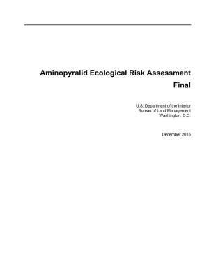 Aminopyralid Ecological Risk Assessment Final