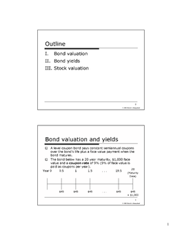 Outline Bond Valuation and Yields
