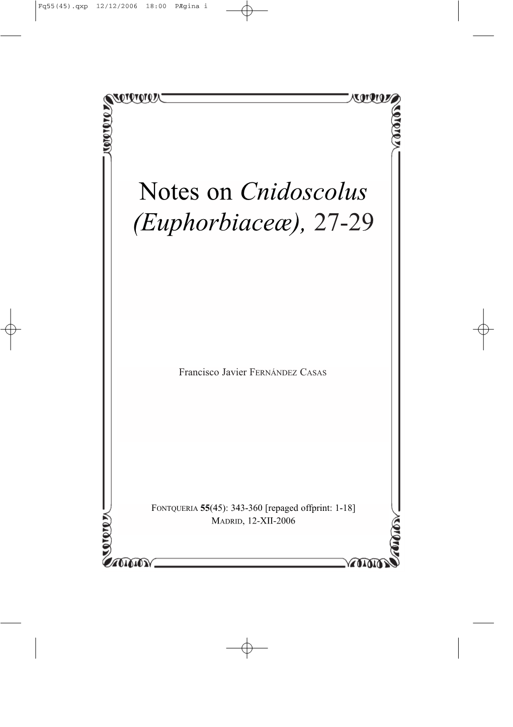 Notes on Cnidoscolus (Euphorbiaceæ), 27-29
