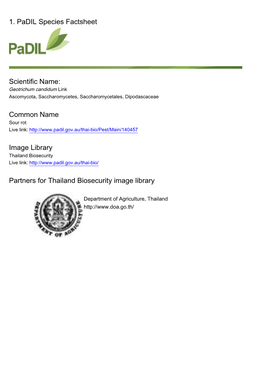 Common Name Image Library Partners for Thailand Biosecurity