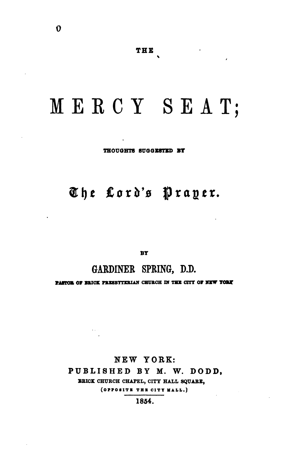 The Mercy Seat