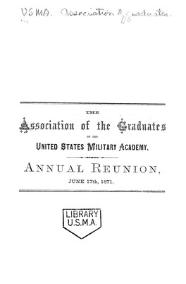 VOL. 1871 the Association of the Graduates of the United States