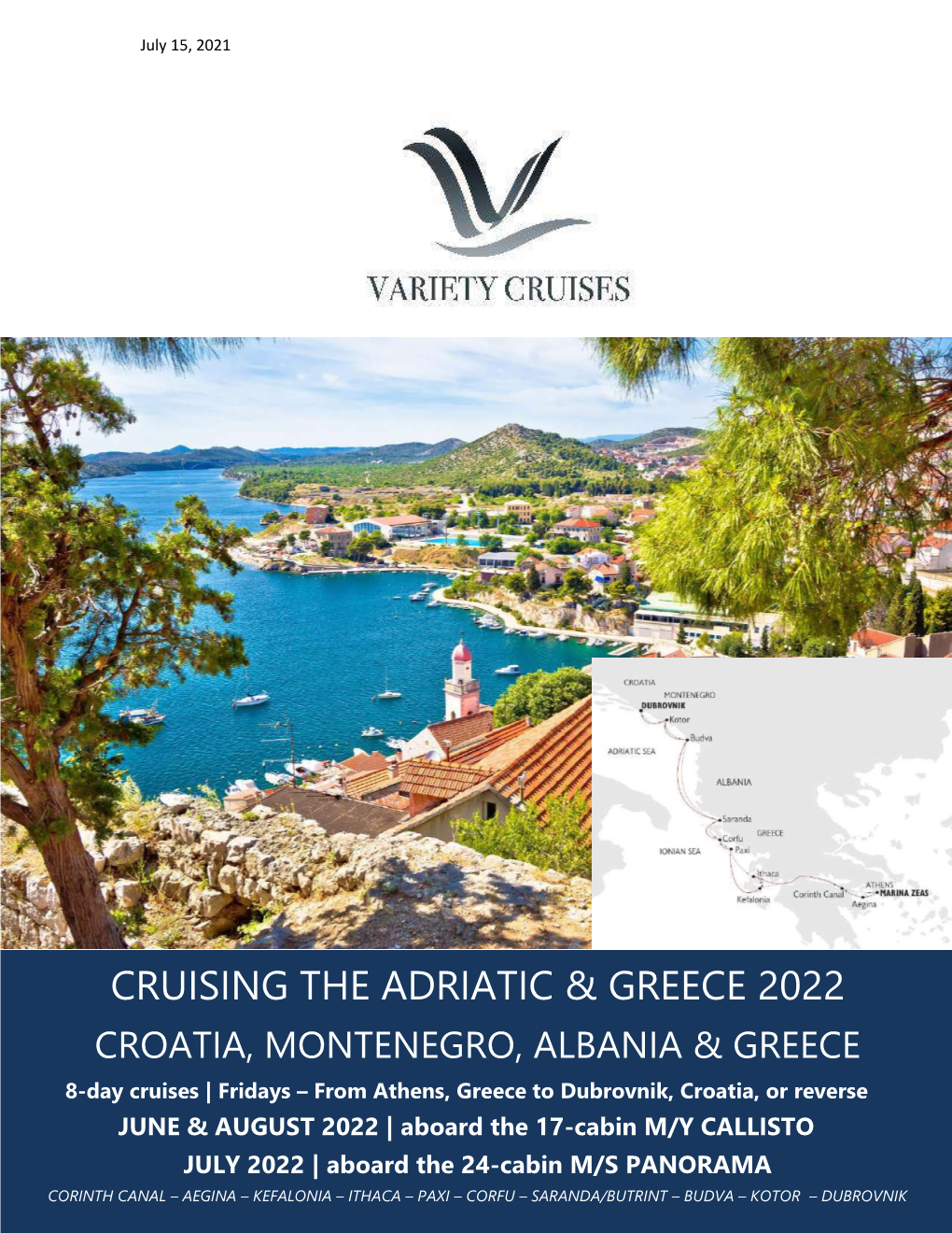 Cruising the Adriatic & Greece 2022