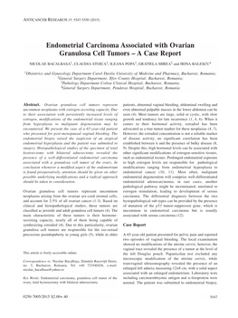 Endometrial Carcinoma Associated with Ovarian Granulosa Cell Tumors – a Case Report