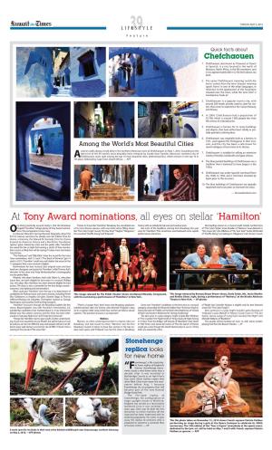 Tony Award Nominations, All Eyes on Stellar ‘Hamilton’
