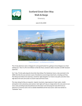 Scotland Great Glen Way Walk & Barge