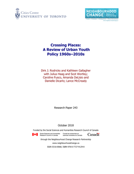 Crossing Places: a Review of Urban Youth Policy 1960S–2010S