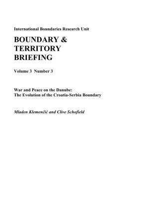 Boundary & Territory Briefing