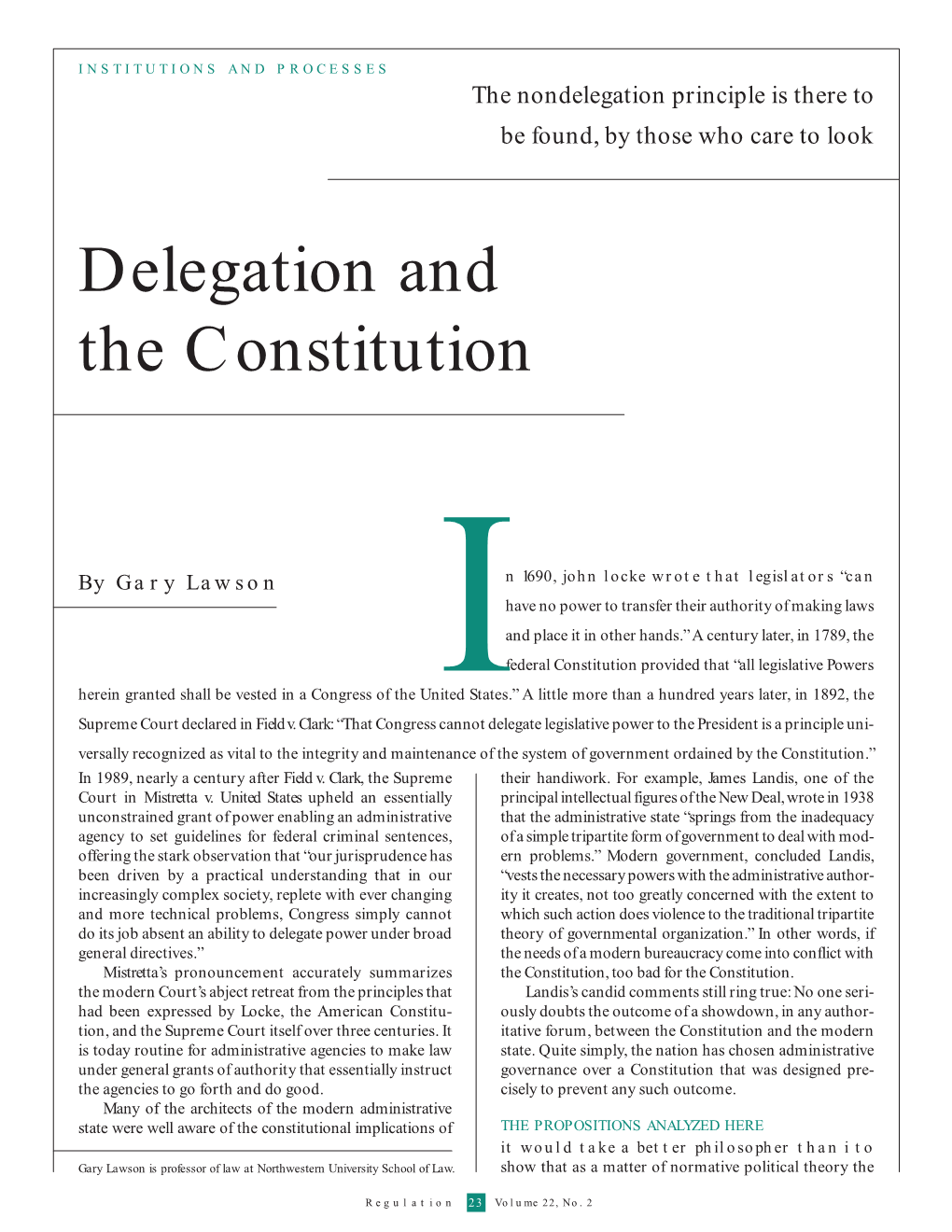 Delegation and the Constitution