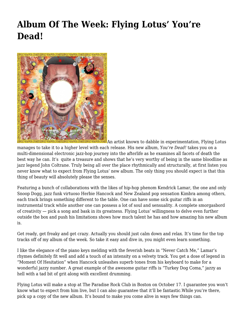 Album of the Week: Flying Lotus' You're Dead!