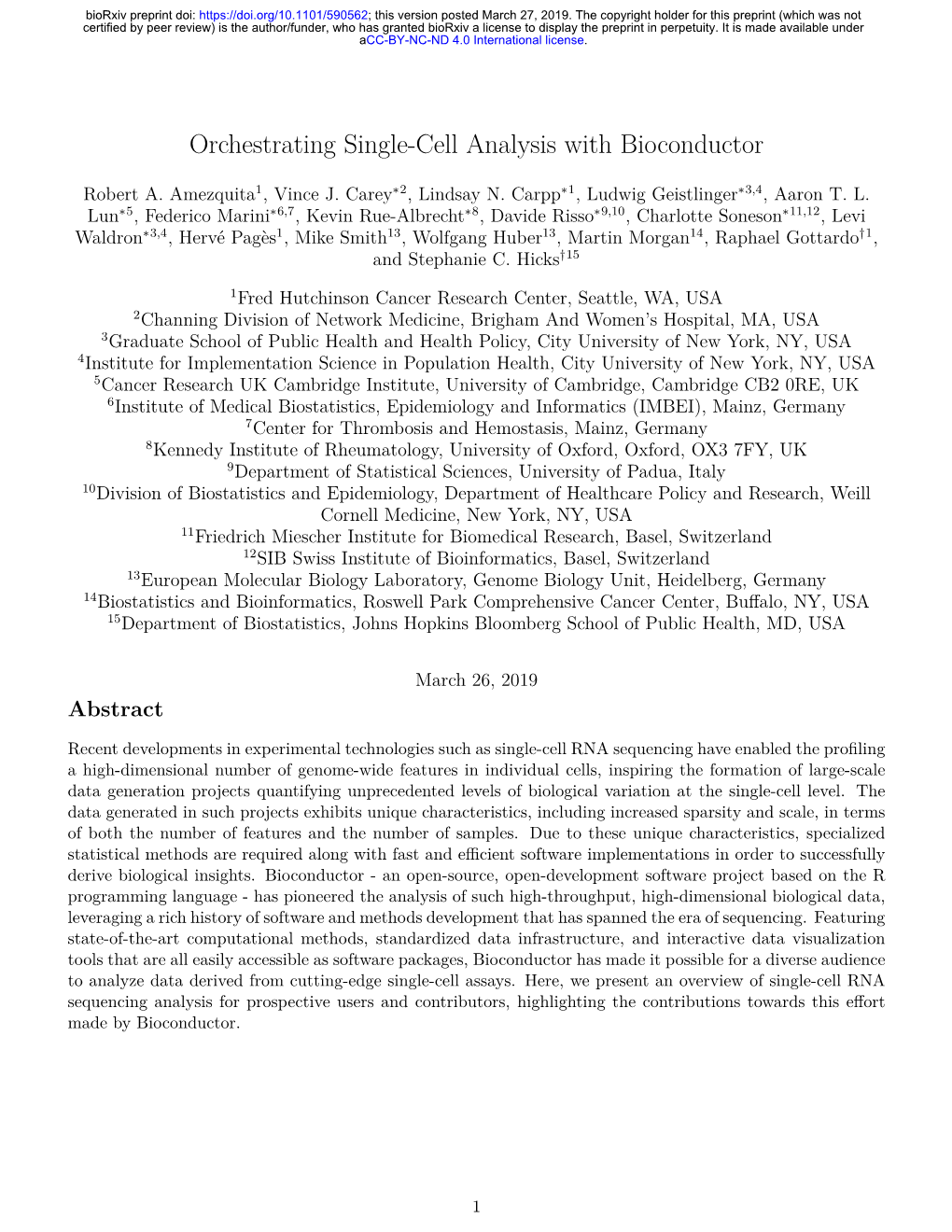 Orchestrating Single-Cell Analysis with Bioconductor