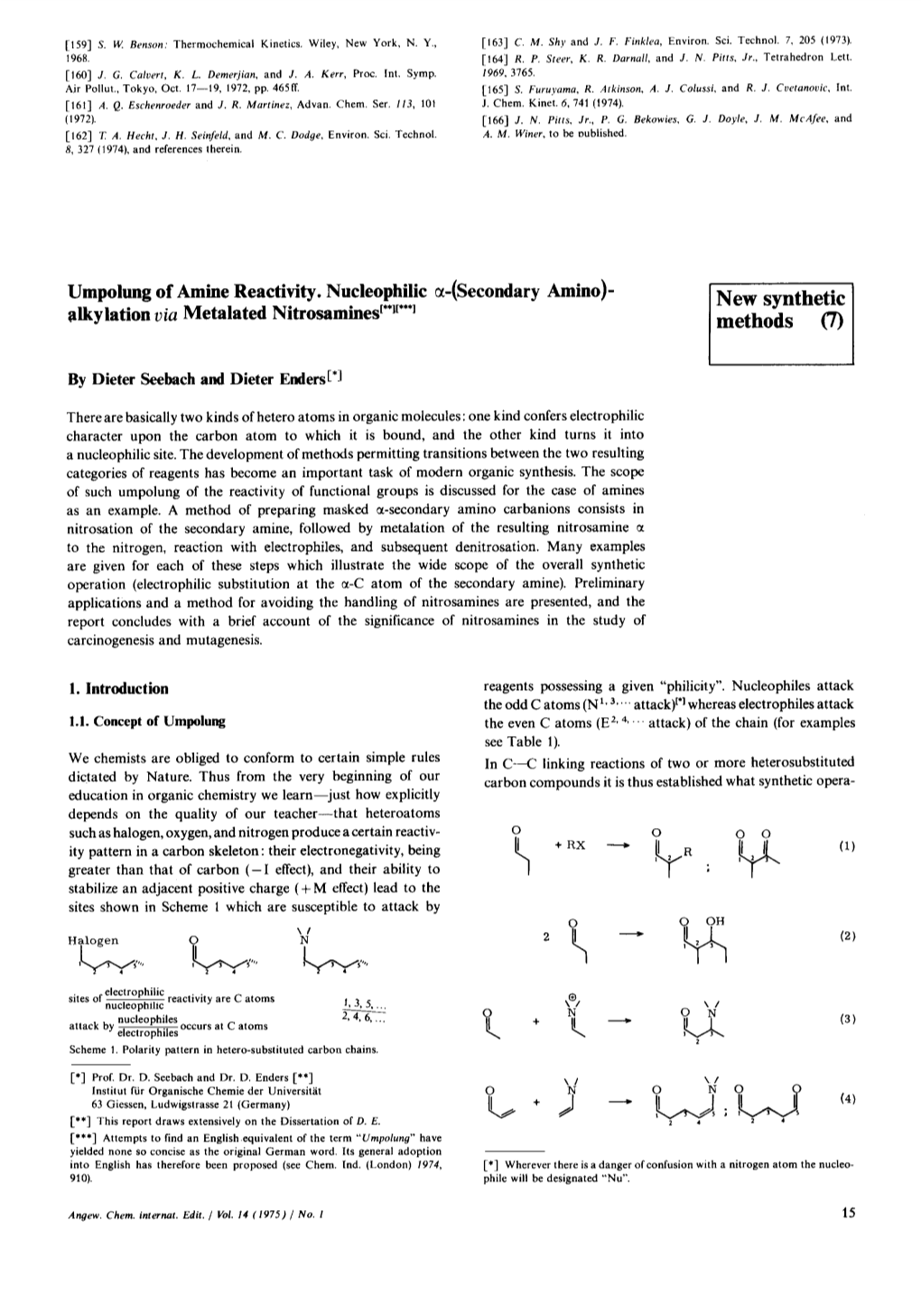 Umpolung of Amine Reactivity. Nucleophilic [Alpha]