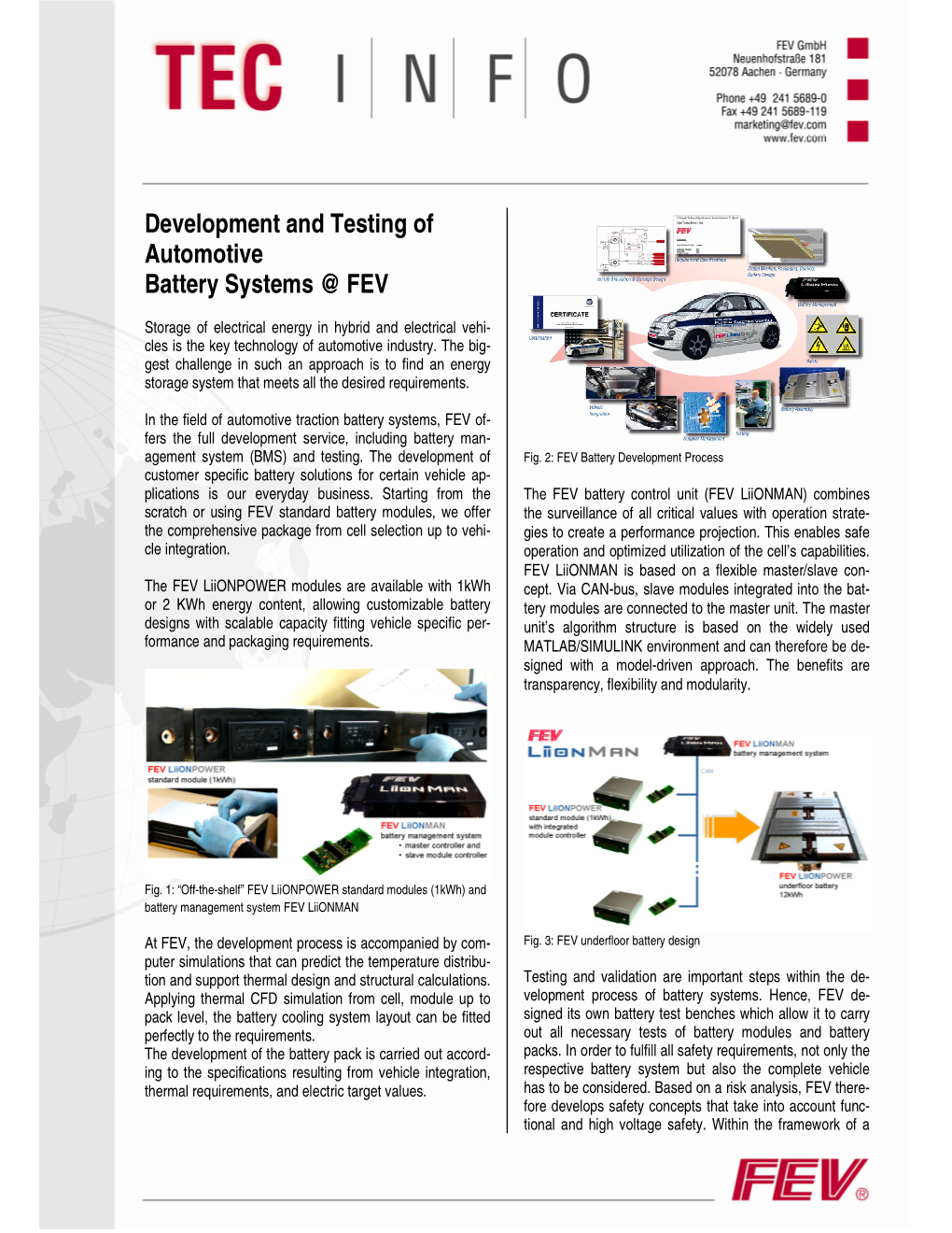 Development and Testing of Automotive Battery Systems @ FEV