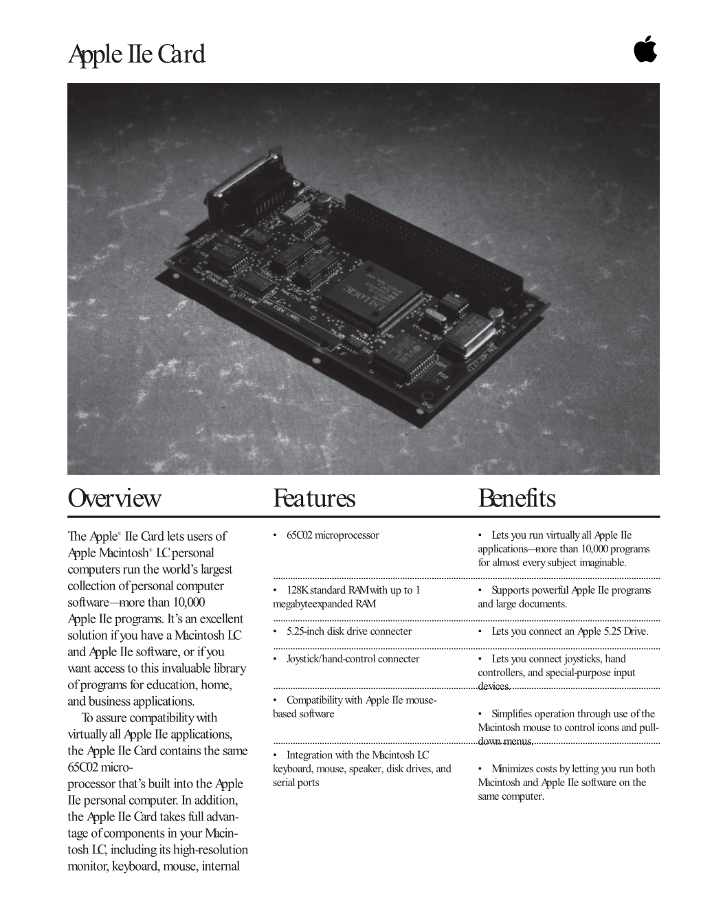 L0001LL/A Apple Iie Card