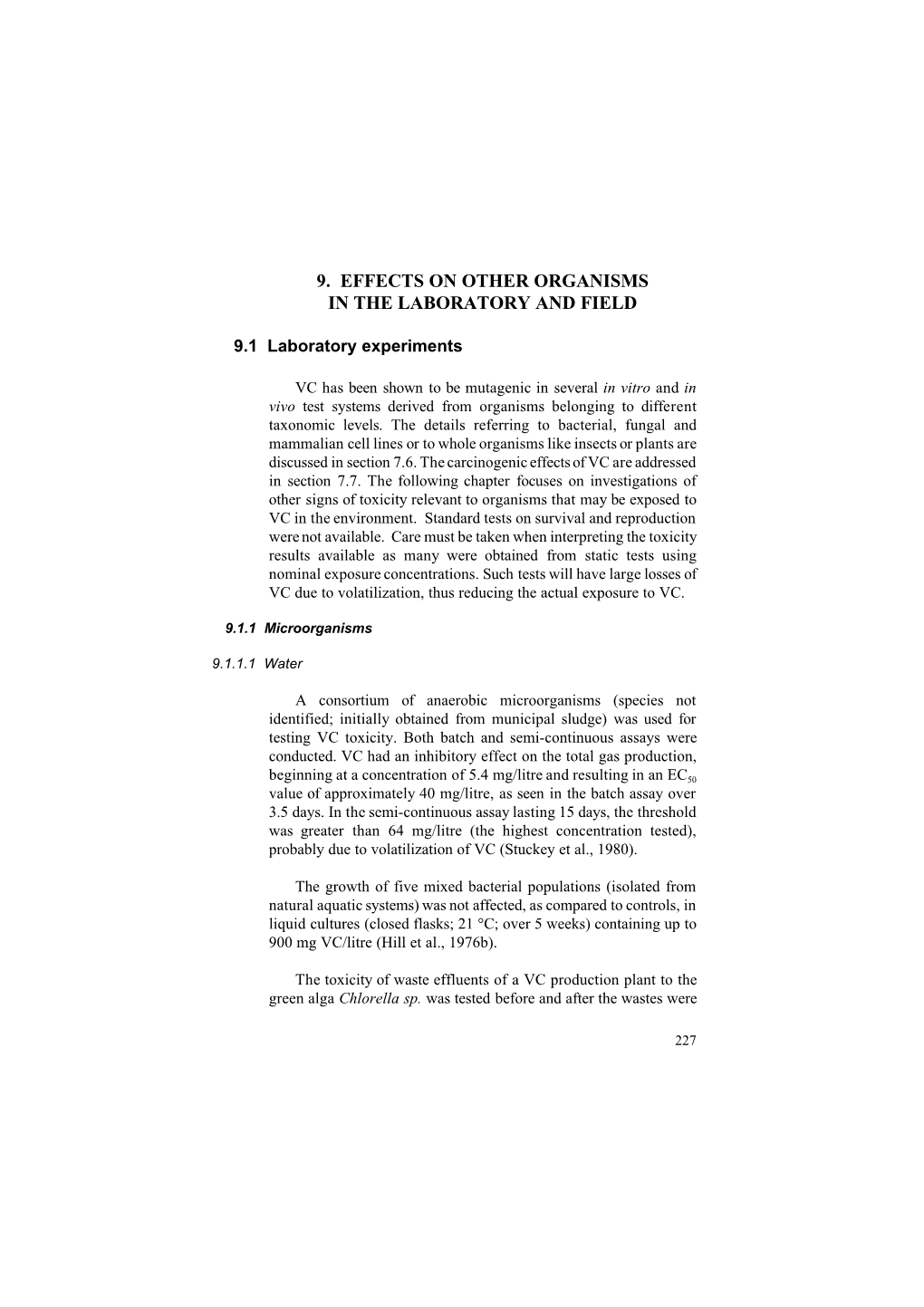 9. Effects on Other Organisms in the Laboratory and Field