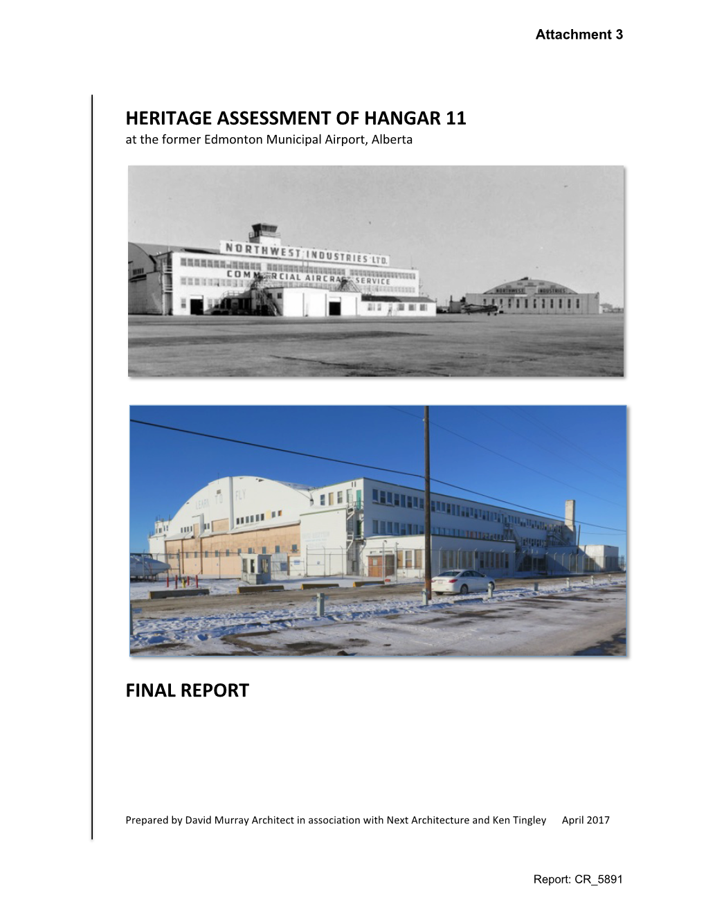 Hangar 11 Historical Assessment Report 2017