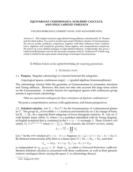 Equivariant Cohomology, Schubert Calculus, and Edge Labeled Tableaux