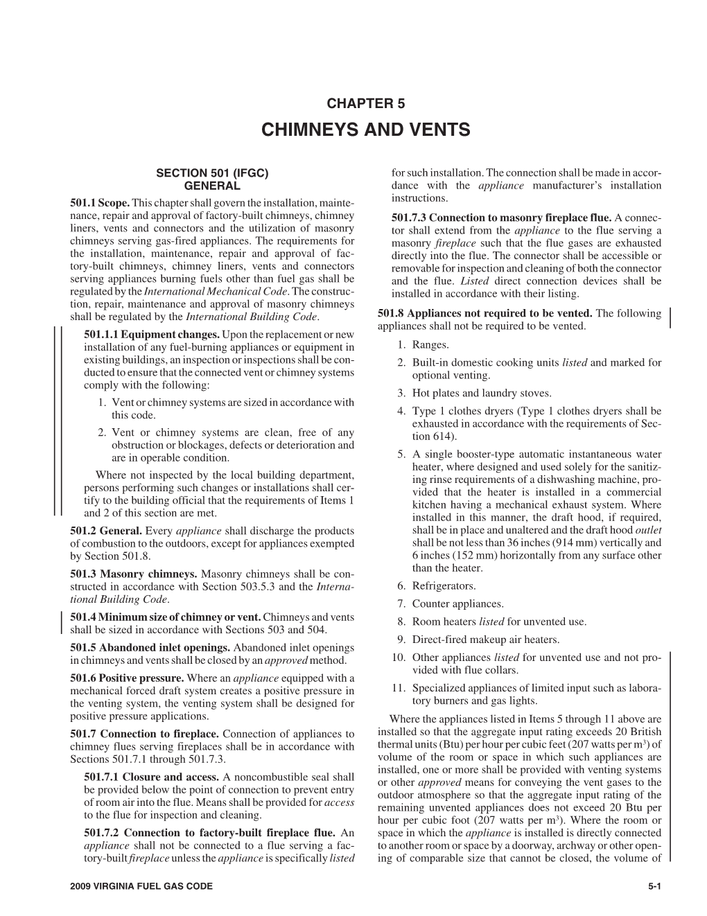 Chapter 5 Chimneys and Vents