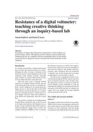 Resistance of a Digital Voltmeter
