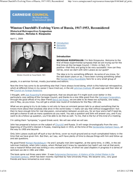 Winston Churchill's Evolvin