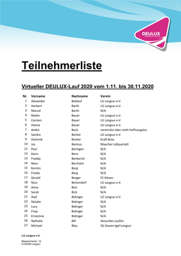 Teilnehmerliste