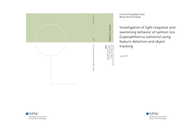 Investigation of Light Response and Swimming Behavior of Salmon Lice (Lepeophtheirus Salmonis) Using Feature Detection and Objec