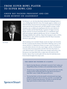 From Super Bowl Player to Super Bowl Ceo Green Bay Packers President and Ceo Mark Murphy on Leadership