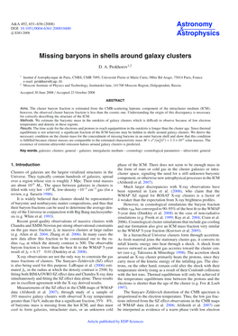 Missing Baryons in Shells Around Galaxy Clusters