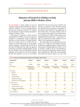 Detection of Covid-19 in Children in Early January 2020 in Wuhan, China