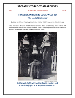 Vol 2, No 56 Franciscan Sisters Come West To