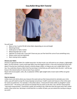 Easy Ballet Wrap Skirt Tutorial