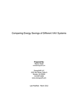Comparing the Energy Savings of Different VAV Systems